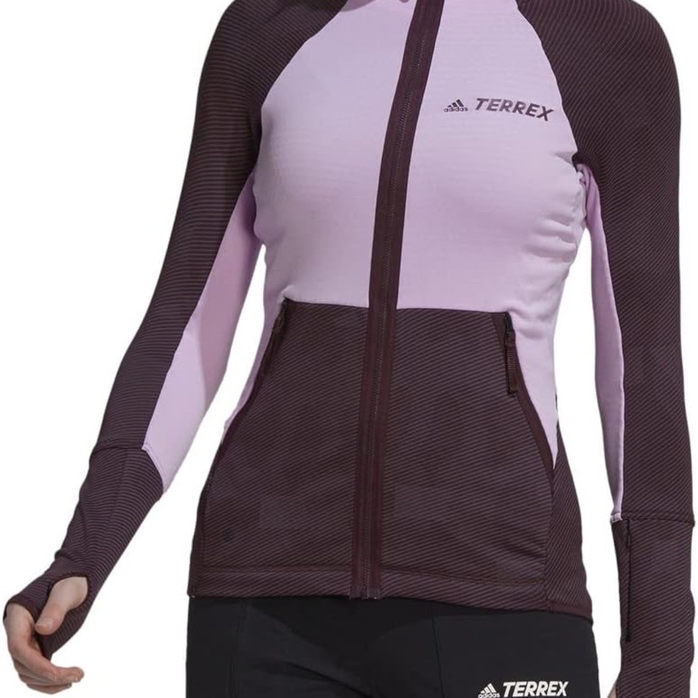 NWOT adidas Purple Ski Jacket with High Collar and Fitted Silhouette - Picture 3 of 13